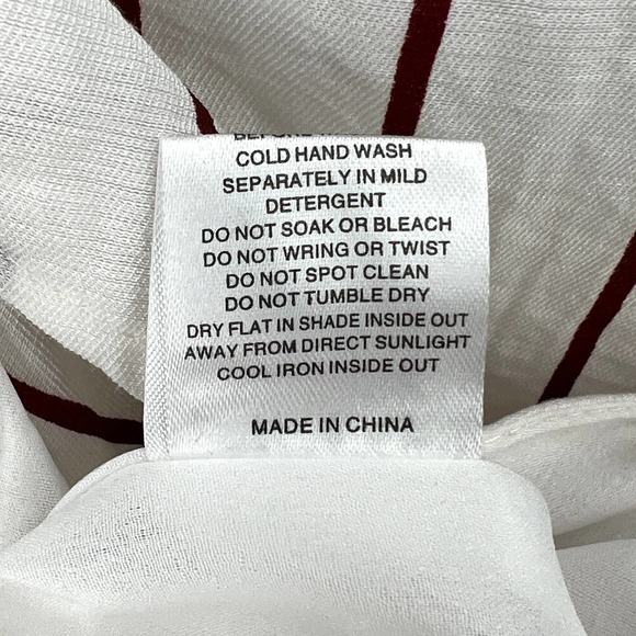 SABO SKIRT Dress Womens Medium White Brown Striped Short Sleeve Tie Front NWT - Picture 11 of 15